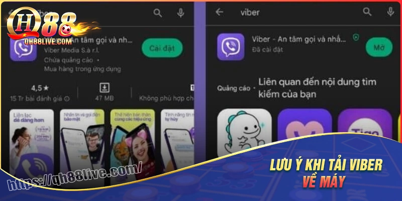 Một số lưu ý khi tải ứng dụng viber về máy